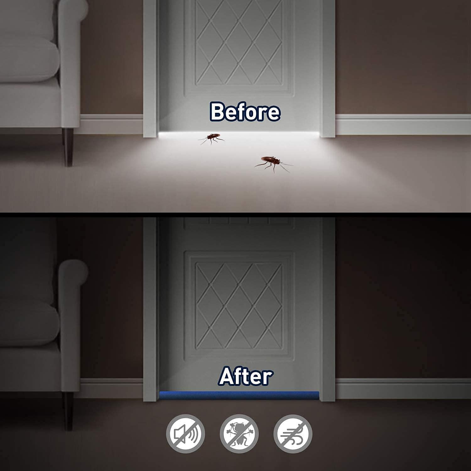 Door Protector - Door Draft Fabric Cover Guard Door Gap Sealer Protector Door Mounted Door Stopper Door Mounted Door Stopper Sound - Proof Reduce Noise Waterproof - Brown (Pack Of 2) - DripX Store