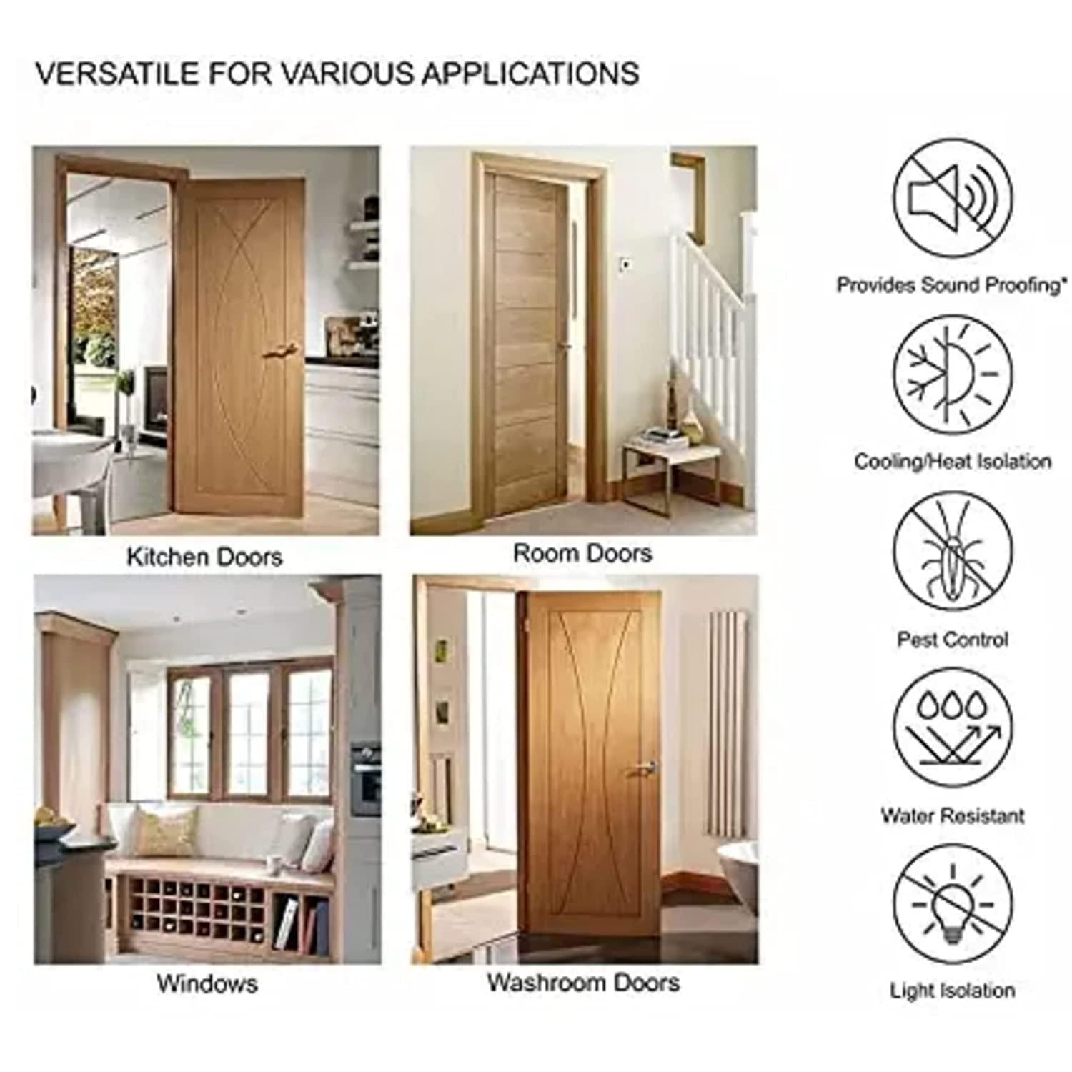 Door Protector - Door Draft Fabric Cover Guard Door Gap Sealer Protector Door Mounted Door Stopper Door Mounted Door Stopper Sound - Proof Reduce Noise Waterproof - Brown (Pack Of 2) - DripX Store